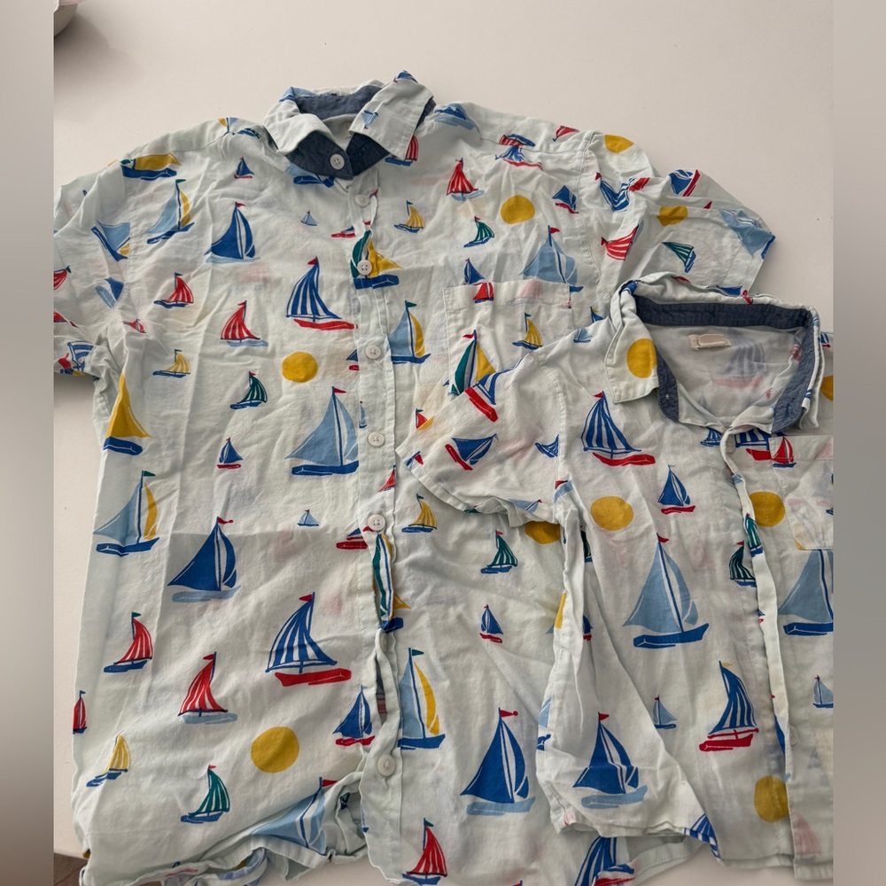 Father / son matching button down shirt - both included in set